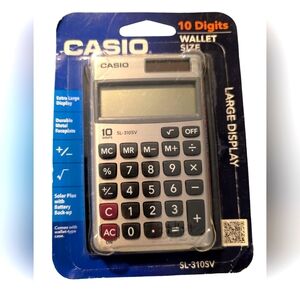 Casio SL-310SV 10-Digit Wallet Size Basic‎ Calculator Brand New Sealed